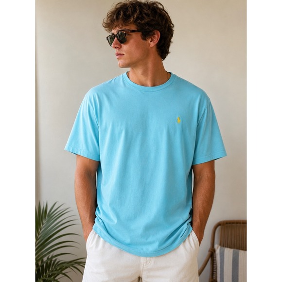 Polo Ralph Lauren Other - Polo Ralph Lauren Mens Blue Crewneck T-Shirt XL Short Sleeve Pony Logo Basic Tee